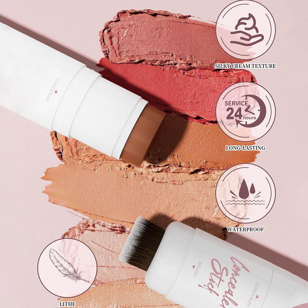 Natural Smooth Blush Stick Long Lasting Moisturizing Waterproof Contour Highlighter Blush Y4V5
