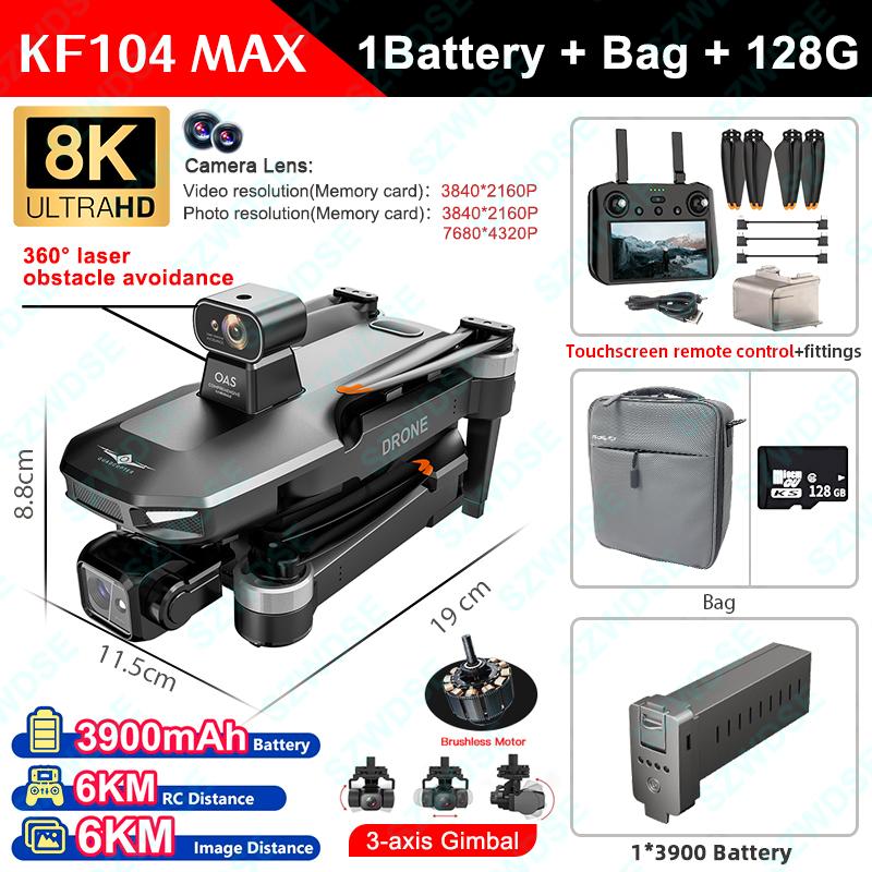 KF104 Max 2 Drone RC 5G WIFI Drone 8K Professional With Aerial 3-Axis Anti-Shake Gimbal Obstacle Avoidance Brushless Quadcopter