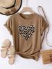 Urban Fashion Women's Leopard-print Short-sleeved Top Summer Daily Casual Women's Crew-neck T-shirt Outdoor Street Elegant Top
