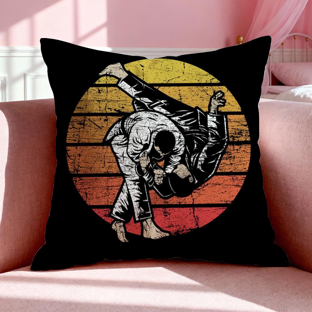 Sport J-Judo Cushion Cover Breathable Linen Pillowcase Summer Odorless Eco-Friendly Invisible Zipper Washable