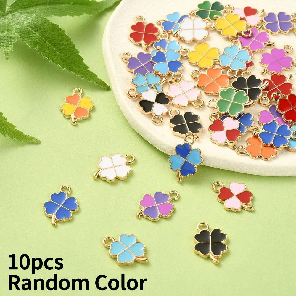 

Подвеска в виде капли масла из сплава 10/20/40 шт., случайный цвет, украшения в виде клевера, декоративные аксессуары, серьги «сделай сам», ожерелья, браслеты 10pcs