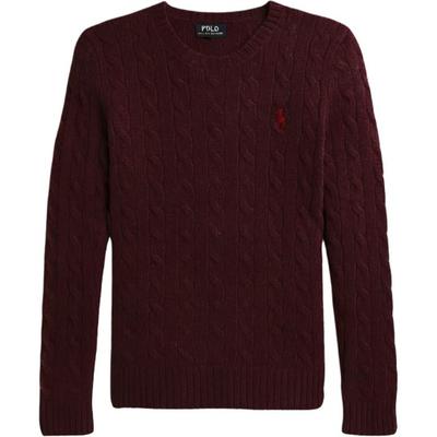 Polo Zopfmuster Rundhals Einfarbig Wollpullover Damen Pullover 211581065-023
