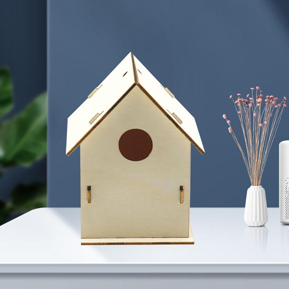 Wooden Bird Nest Hous DIY Hummingbird Cages Easy To Assemble Hanging Birdhouse  Outdoor