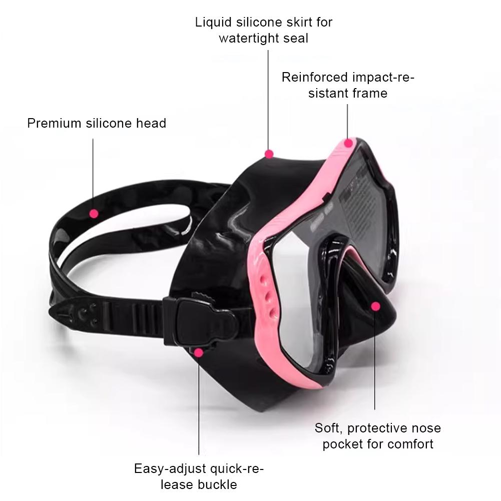 Professional Scuba Diving Mask & Snorkel Set for Adults Tempered Glass Panoramic View Swimming Training Snorkeling Kit