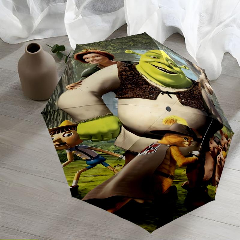 Shrek Theme Automatic Umbrella, Lightweight & Portable, 8 Rib, Perfect for Outdoor Travel, Birthdays, Christmas, Gifts.