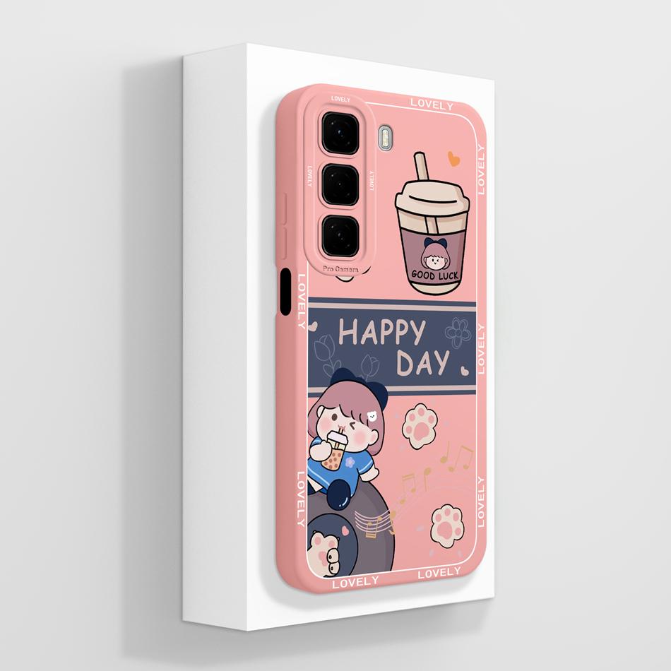 For Infinix Hot 50 Pro Plus Case Aesthetic Style Cover For Infinix Hot50i Full Protection Back Cover Soft Liquid Silicone Bumper