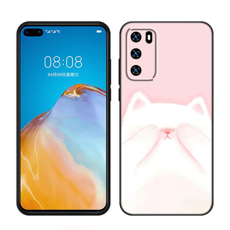 Милый чехол для телефона с изображением кота кавайи для Huawei Pura 70 Ultra P20 P30 P40 Lite P60 Art P50 Pro P50E P Smart 2018 2019 2020 2021