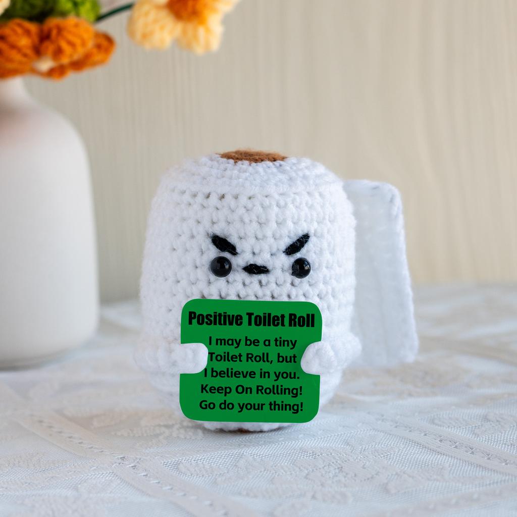 Vtipná háčkovaná panenka žraloka s pozitivní energií s přáním Domácí dekorace do pokoje Ručně pletená květinová ozdoba Včelka Vánoční dárky