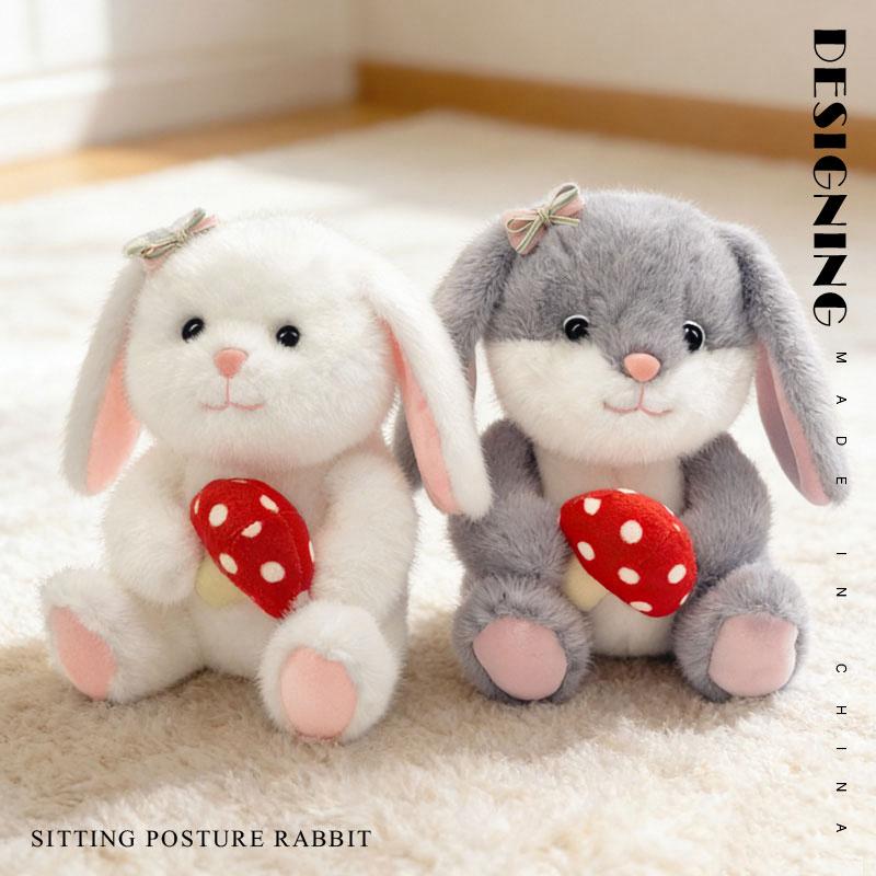 24cm Cute Rabbit Plush Toys Easter Bunny Hug Carrot Mushroom Scarf Rabbit Plushies Animal Dolls Easter Gifts For Friends