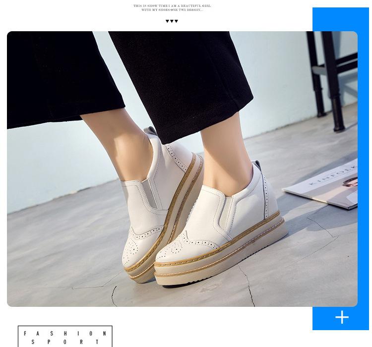 2026 Spring Shoes Women's Interior Height Increasing Single Shoes Thick Soled Sponge Cake Casual Women's Shoes