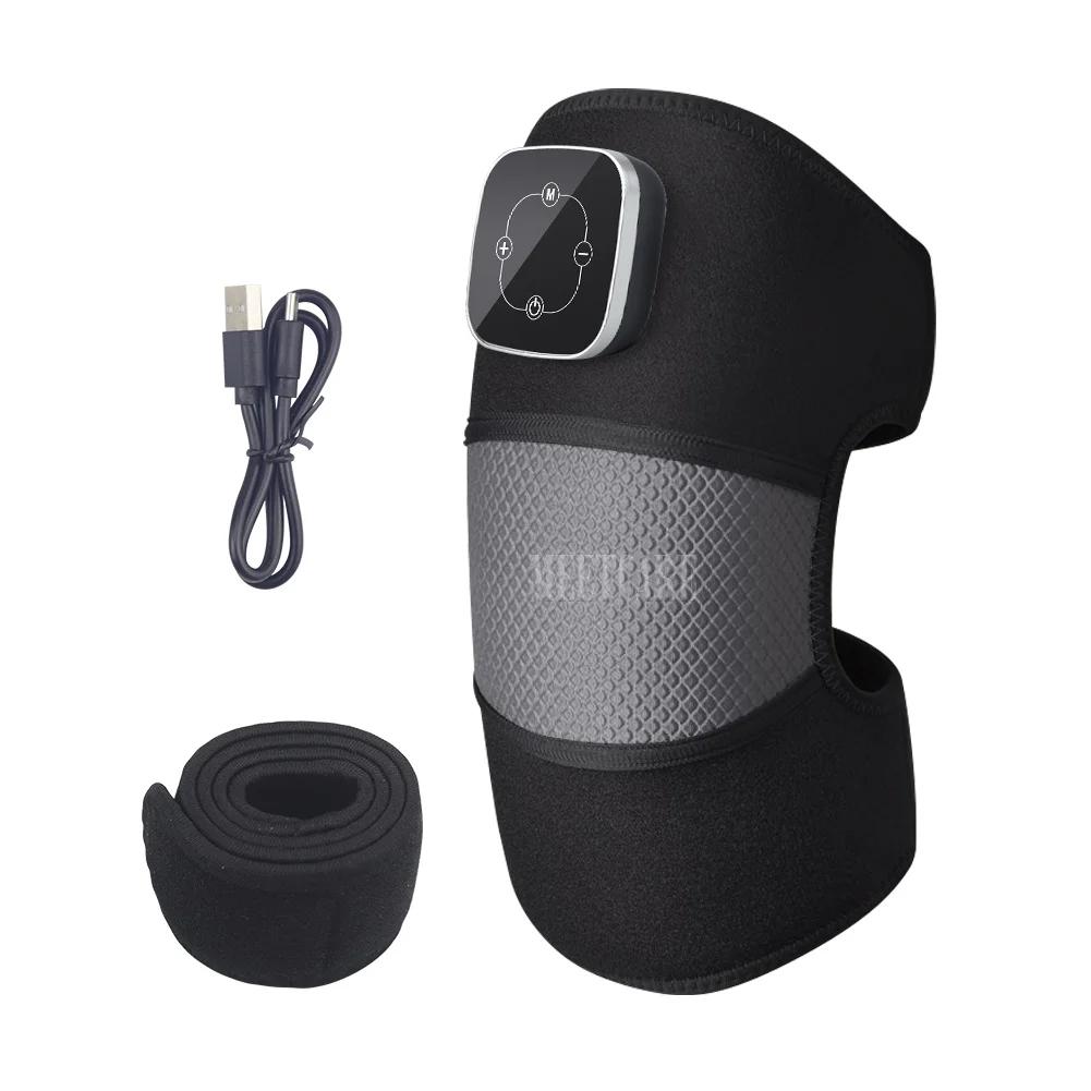 

Electric Knee Shoulder Brace with Vibration Heat Massage for Pain Relief Therapy Old Cold Leg Warm USB серый