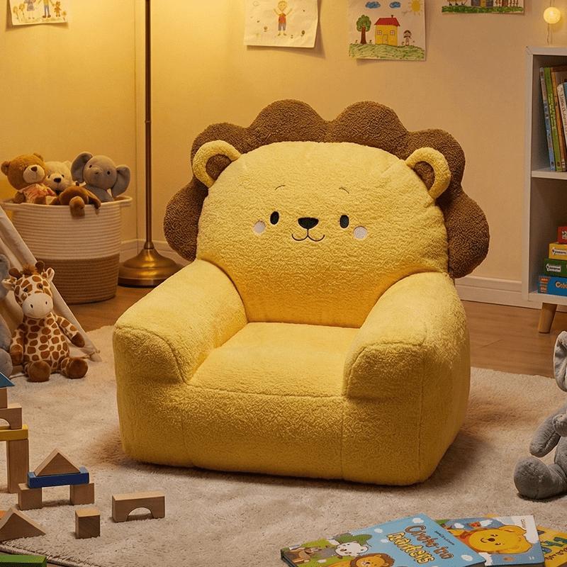 

Small Lion Head Shaped Lazy Sofa Bean Bag Chair Creative Cute Single Seater Sofa Indoor Outdoor Balcony Seat Reading Seat жёлтый
