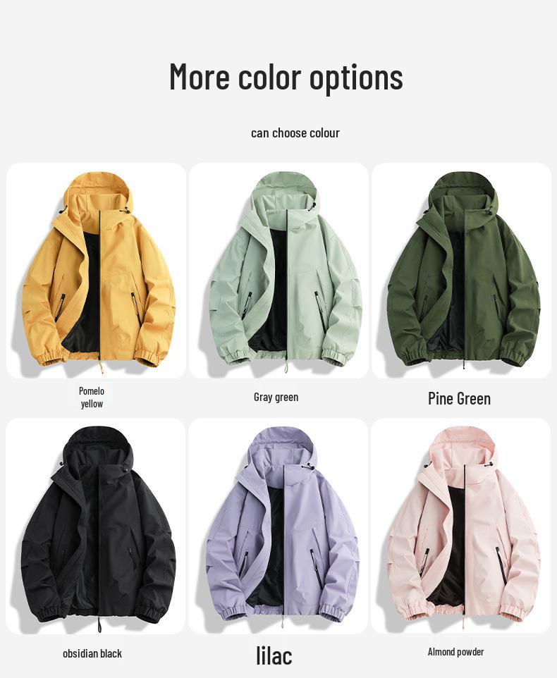 Herren- und Damen-Paar-Windbreaker-Jacke zum Bergsteigen - Lässige Herbst-/Winter-Outdoor-Shell-Oberbekleidung.