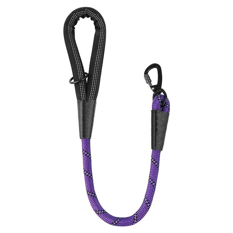 Dog Leash Short Dogs Leash Reflective Leashes for Large Dog Walking Nylon Pet Chain Comfortable Handle Dogs Leashes 62cm Rope