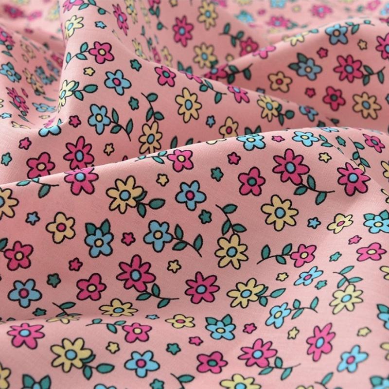 Classics Pastoral Floral Poplin Cotton Fabric DIY Children's Wear Cloth Make Bedding Quilt Decoration Home Sewing Cloth