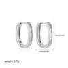 Delicate Square Cubic Zirconia Tiny Hoop Earrings for Women Stainless Steel Statement Stackable Fashion Party Jewelry Gifts
