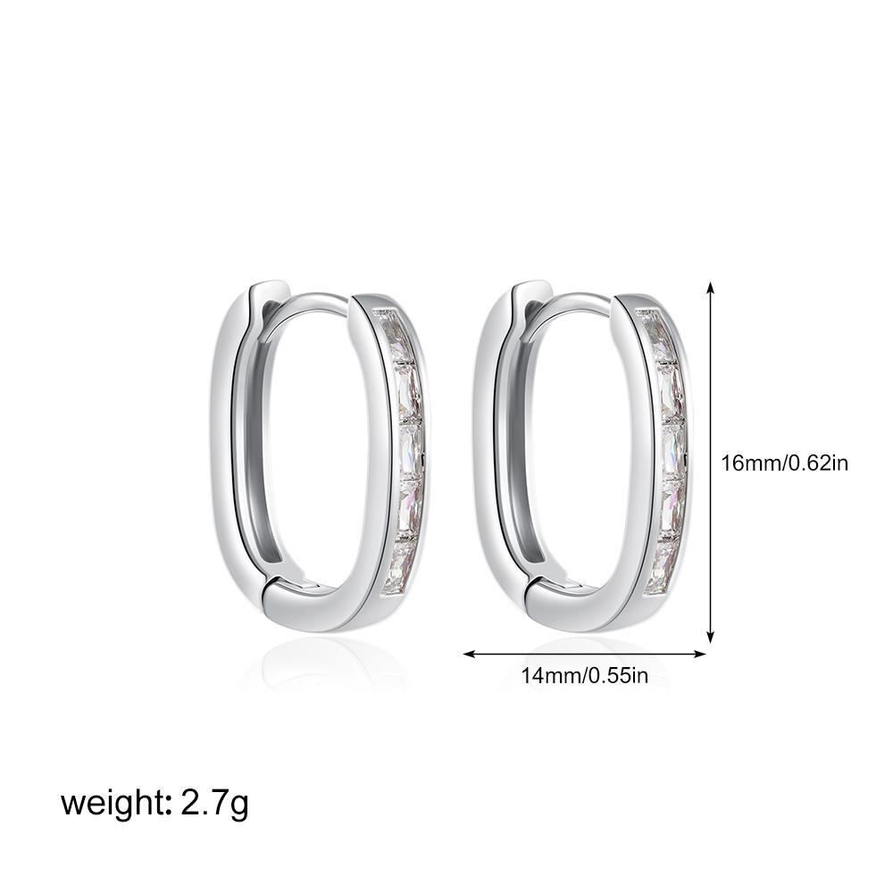 Delicate Square Cubic Zirconia Tiny Hoop Earrings for Women Stainless Steel Statement Stackable Fashion Party Jewelry Gifts
