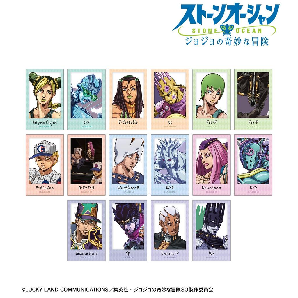 Bizarre Adventure Stone Ocean Sběratelské ilustrační karty ve stylu instantního fotoaparátu krabička po 16 JoJo's