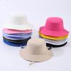 Boys And Girls Children Bucket Hat Solid Color Sunscreen Hat Outdoor Beach Play Adjustable Climbing Bucket Hat