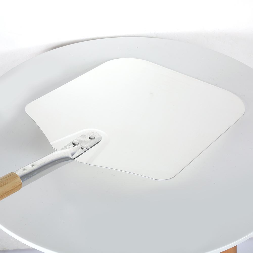 1Pc Kitchen Aluminum Alloy Pizza Peel Bakers Oven Restaurant Paddle With Wooden Handle New