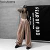 Drawstring Baggy Sweatpant Side Pocket High Waist Loose Wide Leg Jogger Long Pant Women Men Hip Hop Workout Style