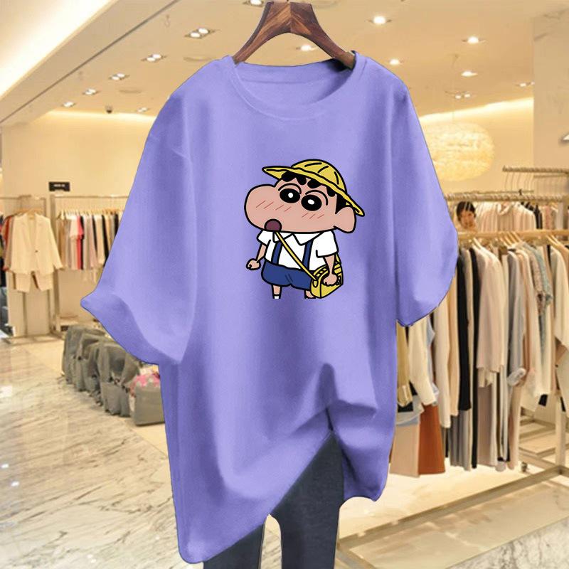 Cotton Printed Short-sleeved T-shirt for Women's Summer New Loose Large-size Cartoon Top Bottoming Shirt for Women