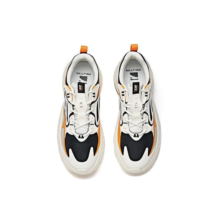 Anta Millennium 2.0 Slip Resistant Abrasion Resistant Low Top Chunky Sneakers Men's Black White Yellow 112128896-5