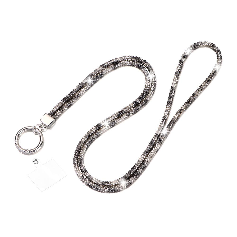 Fashion Keychain Bright Crystal Anti-lost Rope Rhinestone Phone Lanyard Hanging Cord Chain Straps