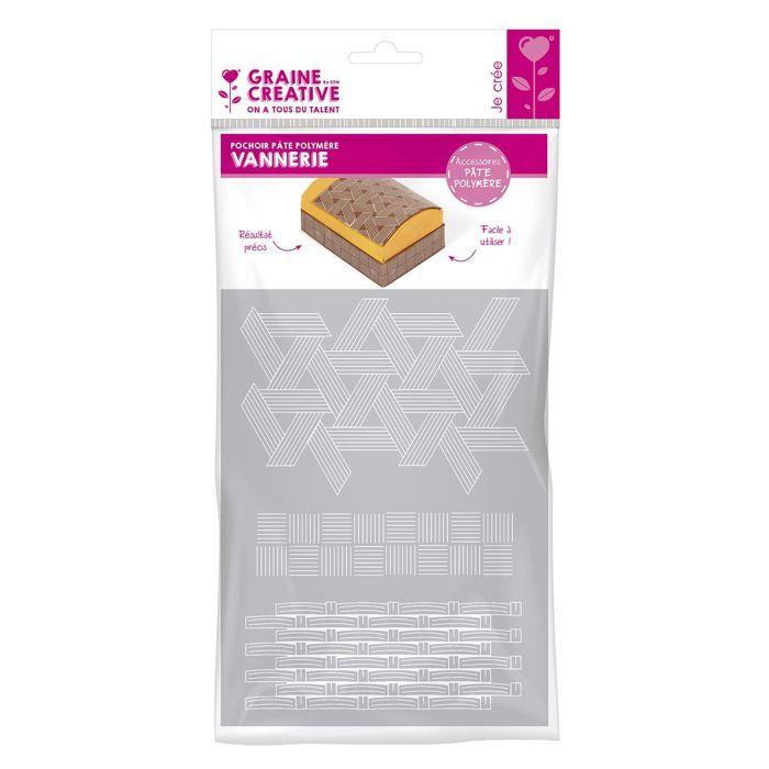 Pochoir - VANNERIE - 114x153mm - Réutilisable - Précision du motif - Design Français