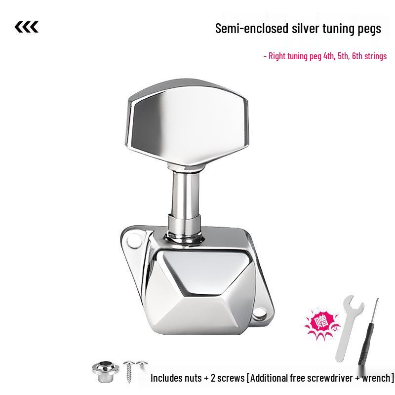 מפתחות כיוון לגיטרה עממית ממתכת עם כלי מיתרים מעץ - אביזרים סגורים לחלוטין לגיטרה קלאסית