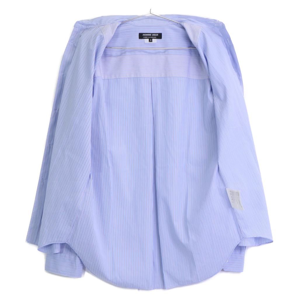 COMMEdesGARCONS HOMME DEUX DN-B053 Blue Cotton Regular Color Long Sleeve Striped Shirt tops M blueUsed