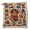 Home Decor Embroidery Patterns Christmas Animal Cross Stitch Kit, Holiday Starter Seasonal Needlepoint Pattern, Festive Craft Kit for Adults