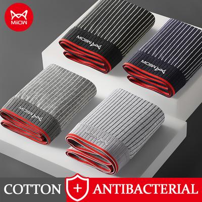 MiiOW 3 Stuks Katoenen herenondergoed Boxershorts AAA Antibacteriële herenondergoed herenboxercadeau Nieuwe L-5XL