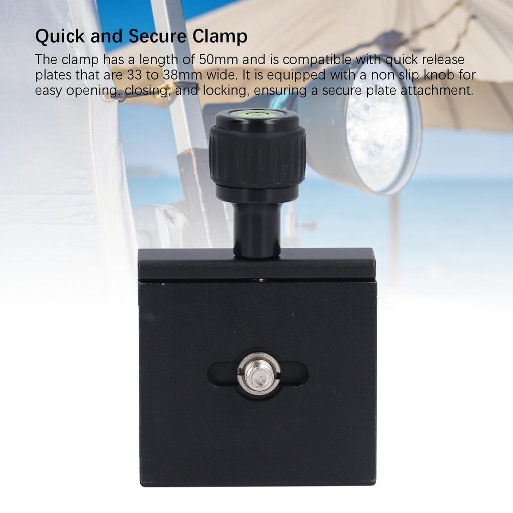 Quick Release Clamp for Arca Aluminum Alloy 50mm Camera Tripod Quick Release Plate Clamp with 3 Bubble Levels 3/8 to 1/4 Inch Thread