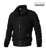 Men's Stand Collar Military Style Washed Cotton Jacket with Shoulder Patches