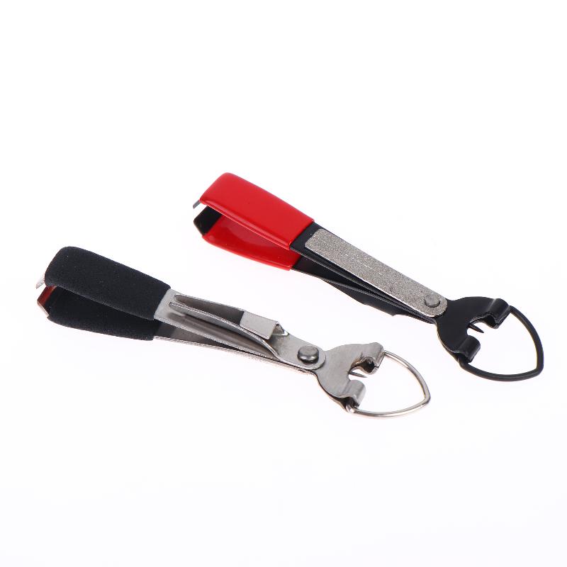 4 in 1 Fishing Hook Clear Eye Tool Wear Resistant Line Pliers Tie Nail Clipper Sharpener for Outdoor Freshwater Angling