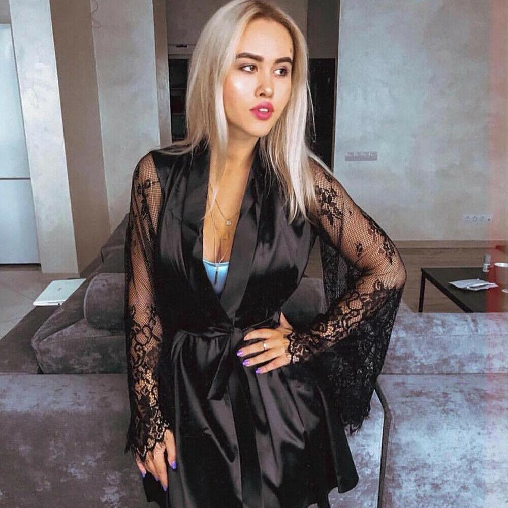 Sexy Lingerie Women's Sexy Imitation Ice Silk Plus Size Pajamas Nightgown