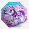 1PC Unicorn Kitty Automatic Open/Close Umbrella with Windproof, 8-Rib Sturdy Canopy, Durable Ribs, Fashionable Design, Outdoor Accessory, Fun Prin, Ho