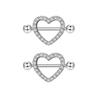 Sturdy Stainless Steel Nipple Rings With Zirconia Rhinestones Decoration for Fashionable Occasions Casual Wear