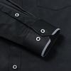 Camicie da Uomo a Collo Bandito Manica Lunga Bottoni Collo Mandarino Camicia Versatile Camicia Monocolore con Tasca