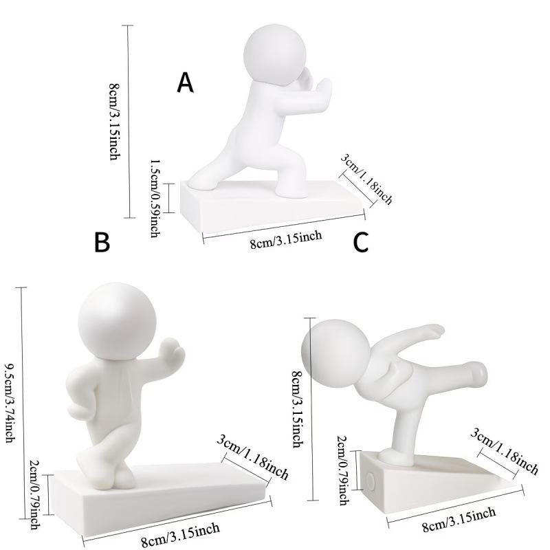 Cartoon Decorative Door Stop Non-slip No Drilling Door Stopper Anti Collision Action Figure Door Bumper for Home&Bedroom