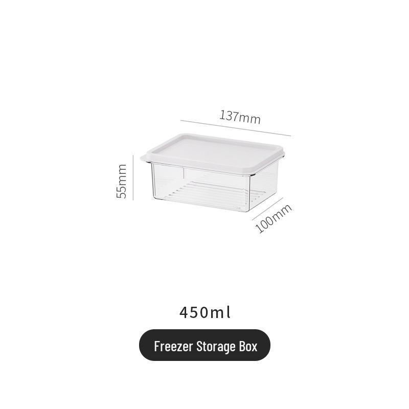 Transparent Rectangular Fresh-Keeping Plastic Container with Lid for Refrigerator Storage