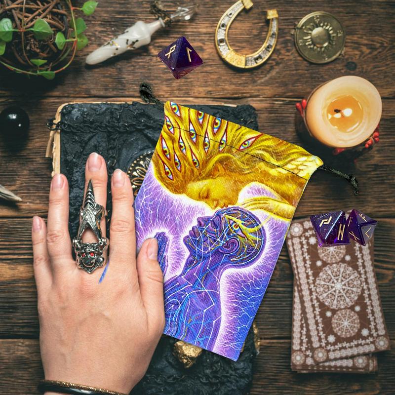 Tarotkartenbeutel Verbundfleece Kordelzug Aufbewahrungsbeutel Tarots Aufbewahrungsbeutel Runenwürfelbeutel Schmuckbeutel Party Weihnachtsgeschenkbeutel