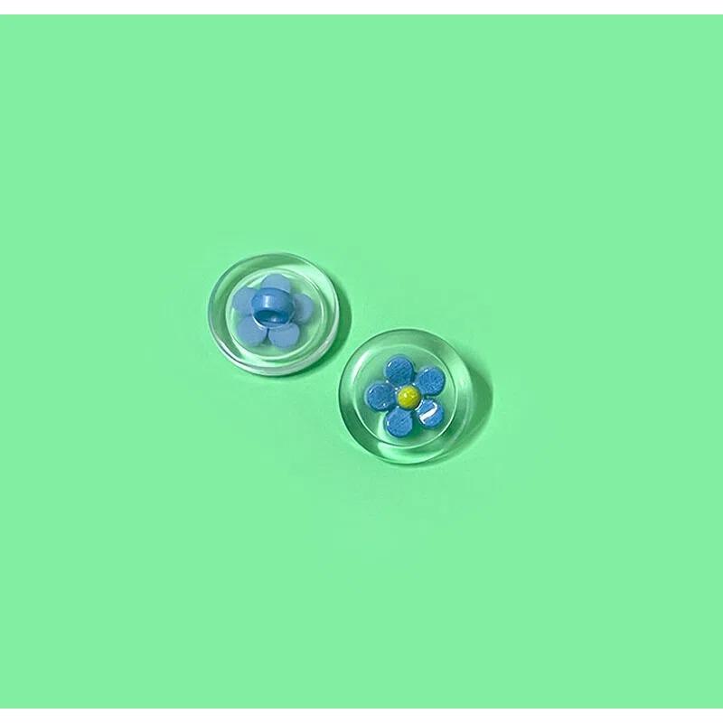 

Transparent Flower Plastic Button Shirt Jacket Knit Sweater Children s Clothing Decorative Button 5pcs синій