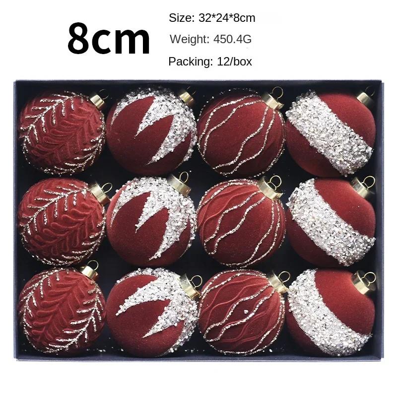 12pcs Christmas Balls Ornaments for Tree Home Car Decor Xmas New Year Navidad Festive Hanging Pendant Ball Accessories Set Of