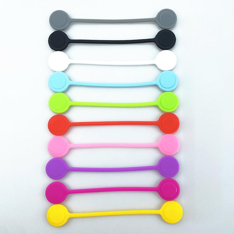 5 Pcs Magnetic Cable Winder Earphone Cord Organizer Silicone Wire Holder Random Color