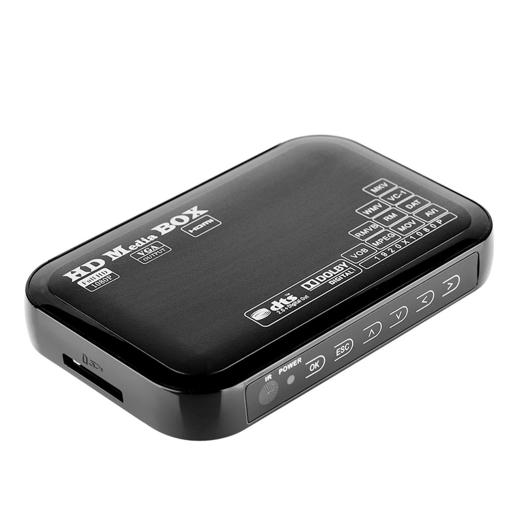 Full HD Mini Box Media Player 110‑240V 1080P Media Player Box Support USB MMC RMVB MP3 AVI MKV