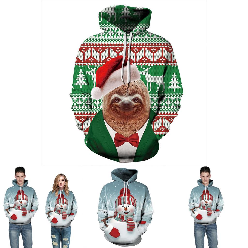 Luxuriously Comfortable Men Women Christmas Hoodie With Snowman 3d Print Design