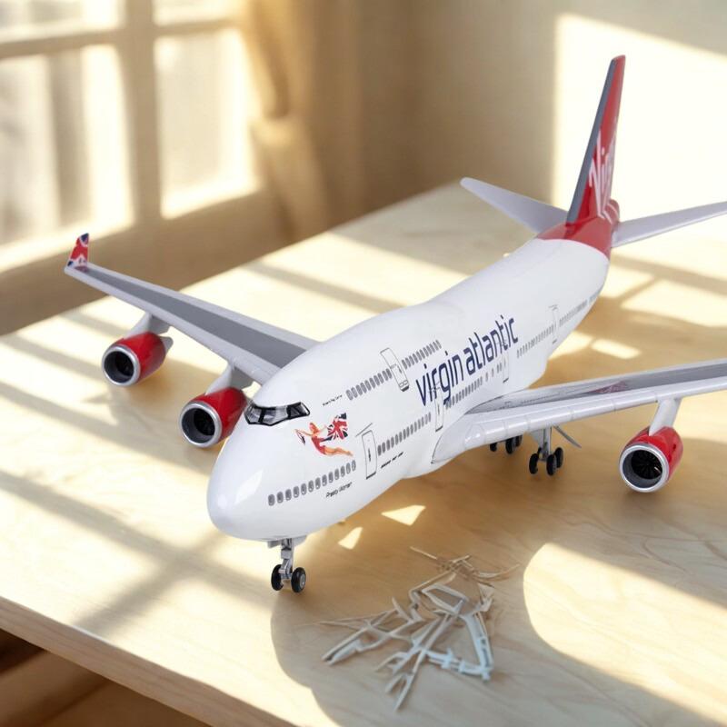 1/200Diecast Airplanes B747 Virgin Atlantic Plane Toy Model 47CM Aircraft British Airline W Light and Wheel Landing Gear