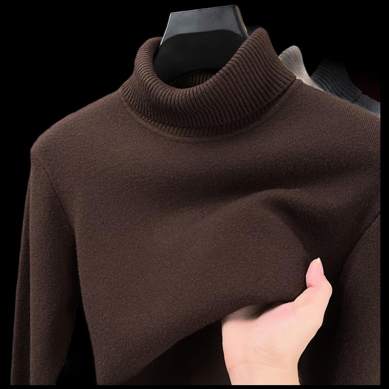 Yiliteng Men's Solid Turtleneck Sweater